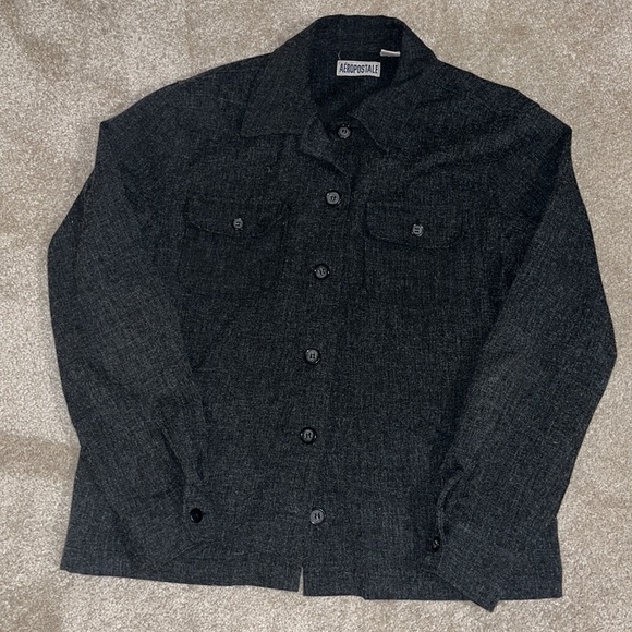 AEROPOSTALE Button Up Blazer in Gray - Picture 9 of 12